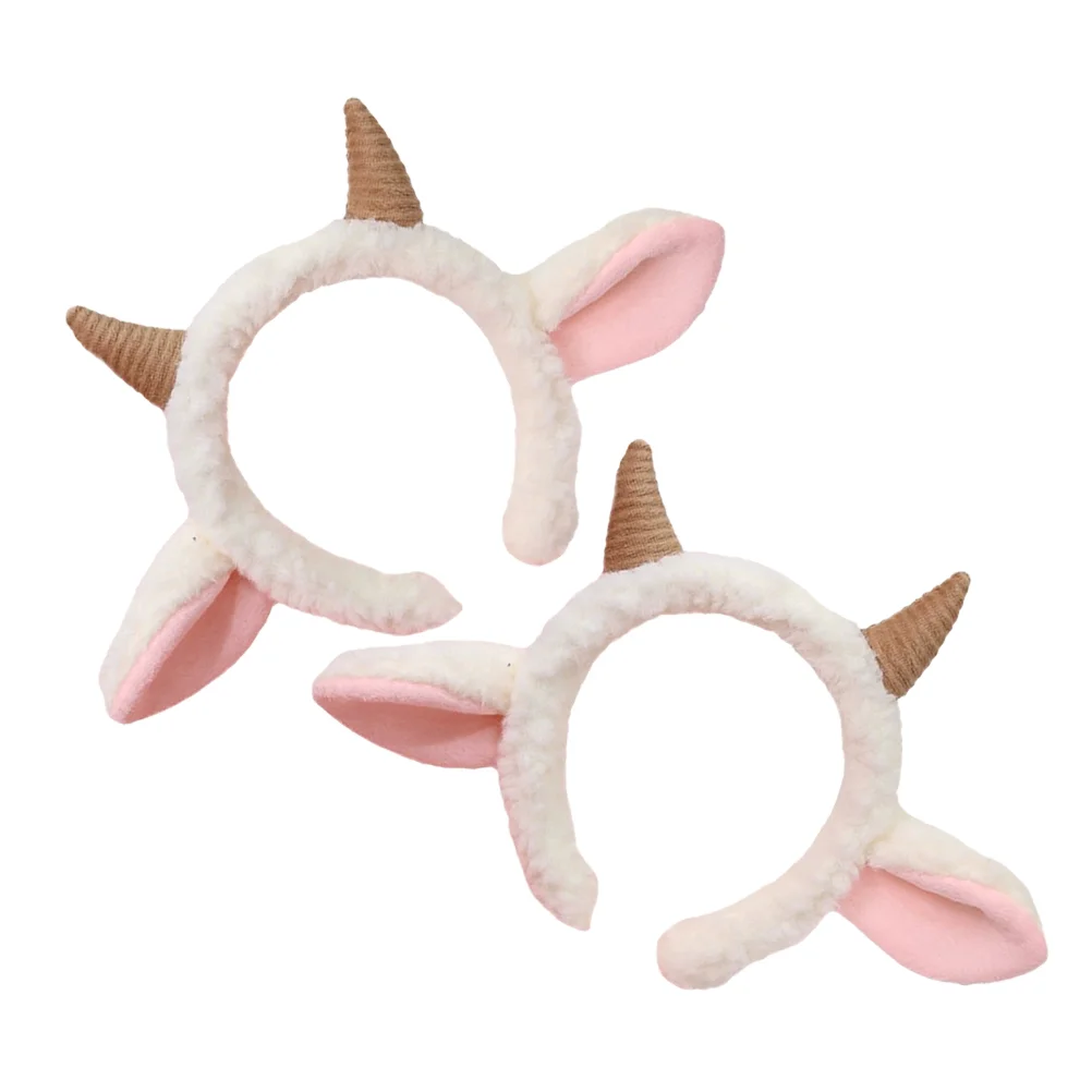 2 Pcs Headband Miss Sheep Ears Hair Hoop Dalmatian Cloth Party Accessories