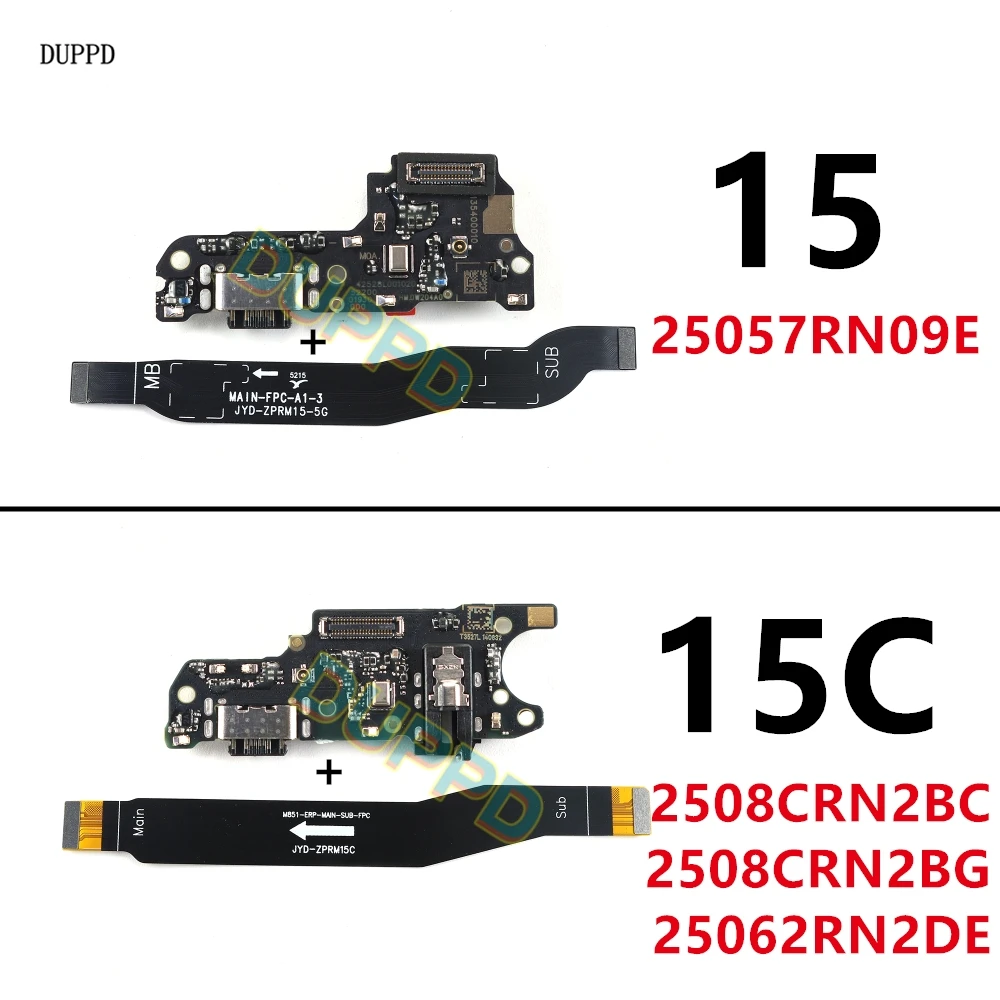 

Плата зарядки USB, док-порт, основная плата, материнская плата, гибкий кабель LCD-дисплея, запчасти для ремонта для Xiaomi Redmi 15 15C