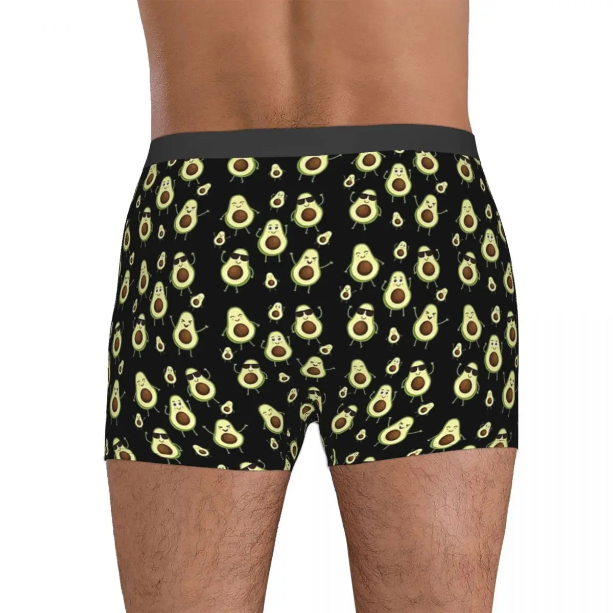 Cute Abacate Pattern Underwear para Homens, Boxer, Cuecas, Calcinhas, Respirável, Presentes de Namorado