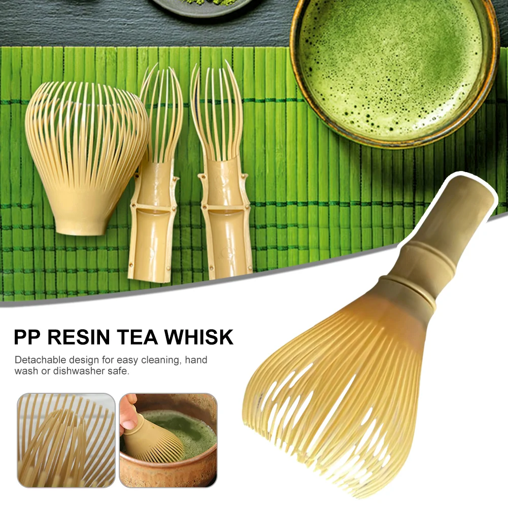 Resina Matcha frusta Chasen pennello strumenti per Matcha tè verde in polvere frusta in polvere riutilizzabile con porta frusta cerimonia del tè