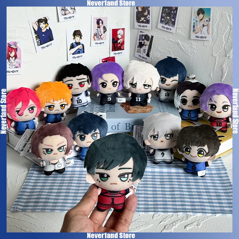 

10cm Blue Lock Plush Toy Keychain Mini Nagi Backpack Charm Anime Peripheral Cute Stuffed Doll Bag Decoration Birthday Gift