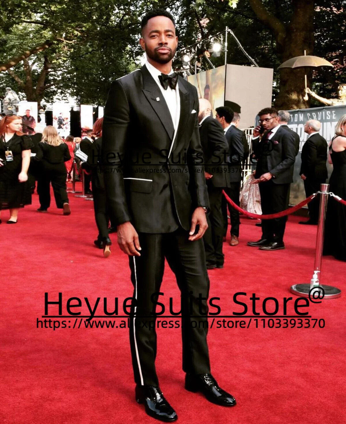 Black Luxuly Prom Men Suits Slim Fit Double-breasted Groom Wedding Tuxedos Party 2Pieces Sets Business Male Blazer Costume Homme