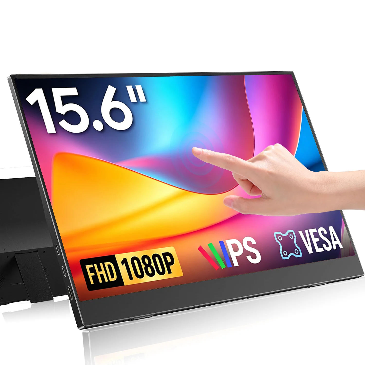 15.6 Inch Touch Portable Monitor 1920*1080P FHD IPS 72% sRGB VESA Display for Laptop Phone TV PC XBox PS4/5 Switch Game Console