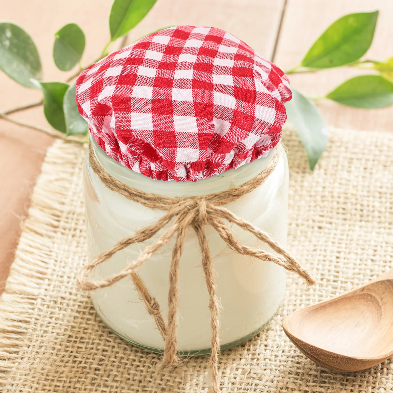 

4Pcs Elastic Unbleached Cloth Covers Reusable Sourdough Jar Lid Covers Bread Cheese Fermentation Cloth for Wide Mouth Jars