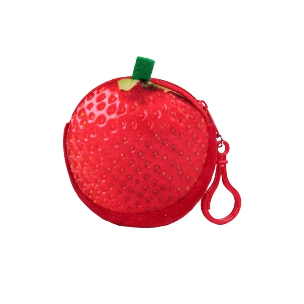 Creative Watermelon Fruit Coin Purse Peach Huangtao Strawberry Card Holder Multi-function Zipper Wallet Female/