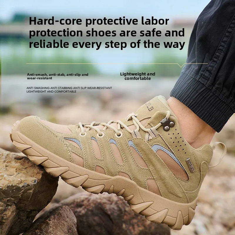 Men Women Steel Toe Anti Smash Anti Puncture Protective Safety Work Shoes Fashionable Durable Lightweight Industrial Boots