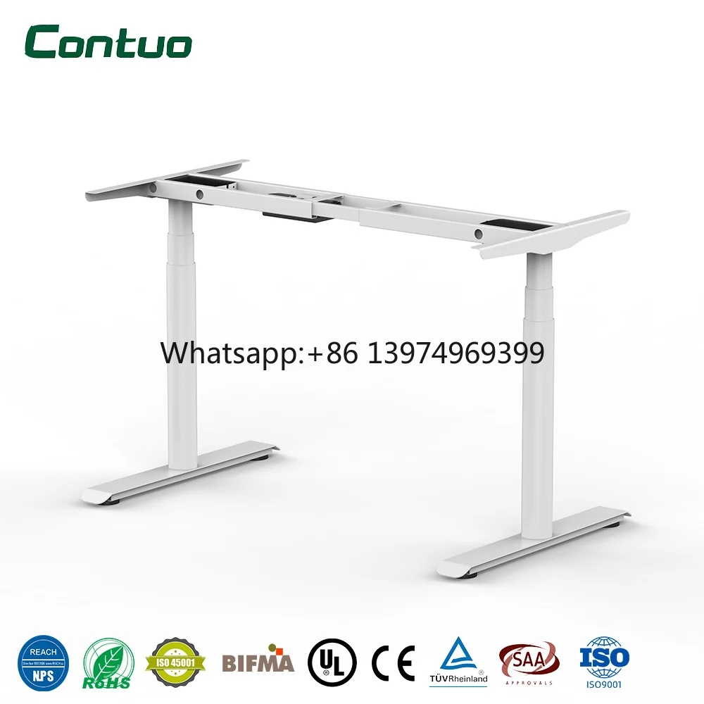 Electric Computer Table Adjustable Height Sit Stand Office Desks with Dual Motor Standing Electric Table Bureau Frame