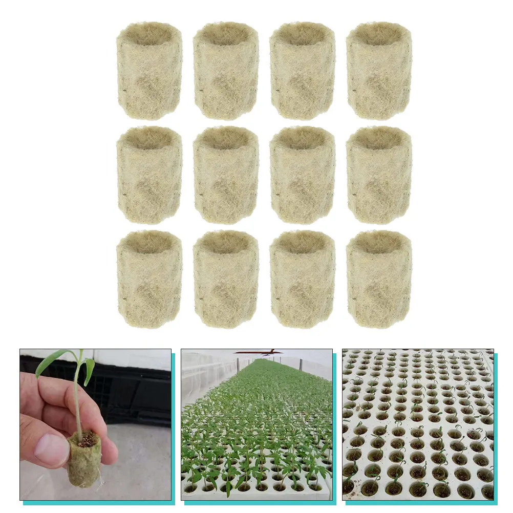 50Pcs Seedling Cotton Plugs Hydroponic Starter Cylindrical Plugs Indoor Soilless Grow Planting Substrate Rapid Growth