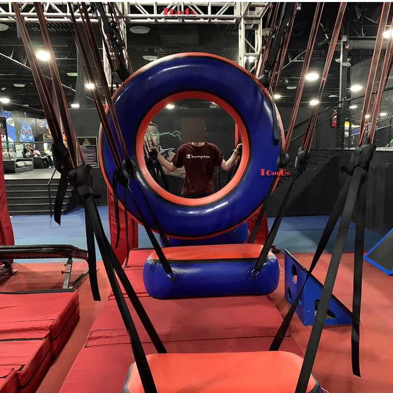 Adult & Kids Inflatable Ninja Obstacle Course with Swing Steps for Adventure Park & Parkour Training