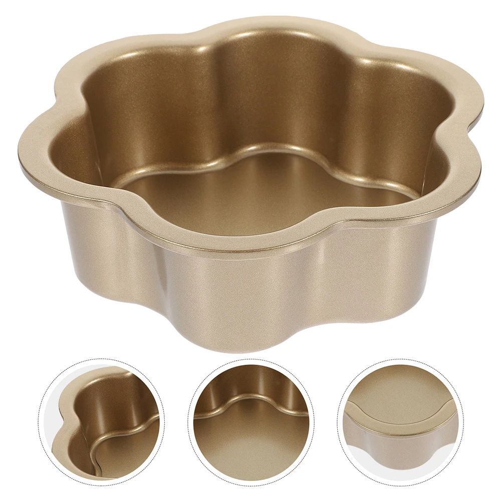 

2pcs Carbon Steeldetachable Bottom Non-Stick Baking Mold Oven Microwave Cheese Cake Flower Shaped Pan Household Bakery Use
