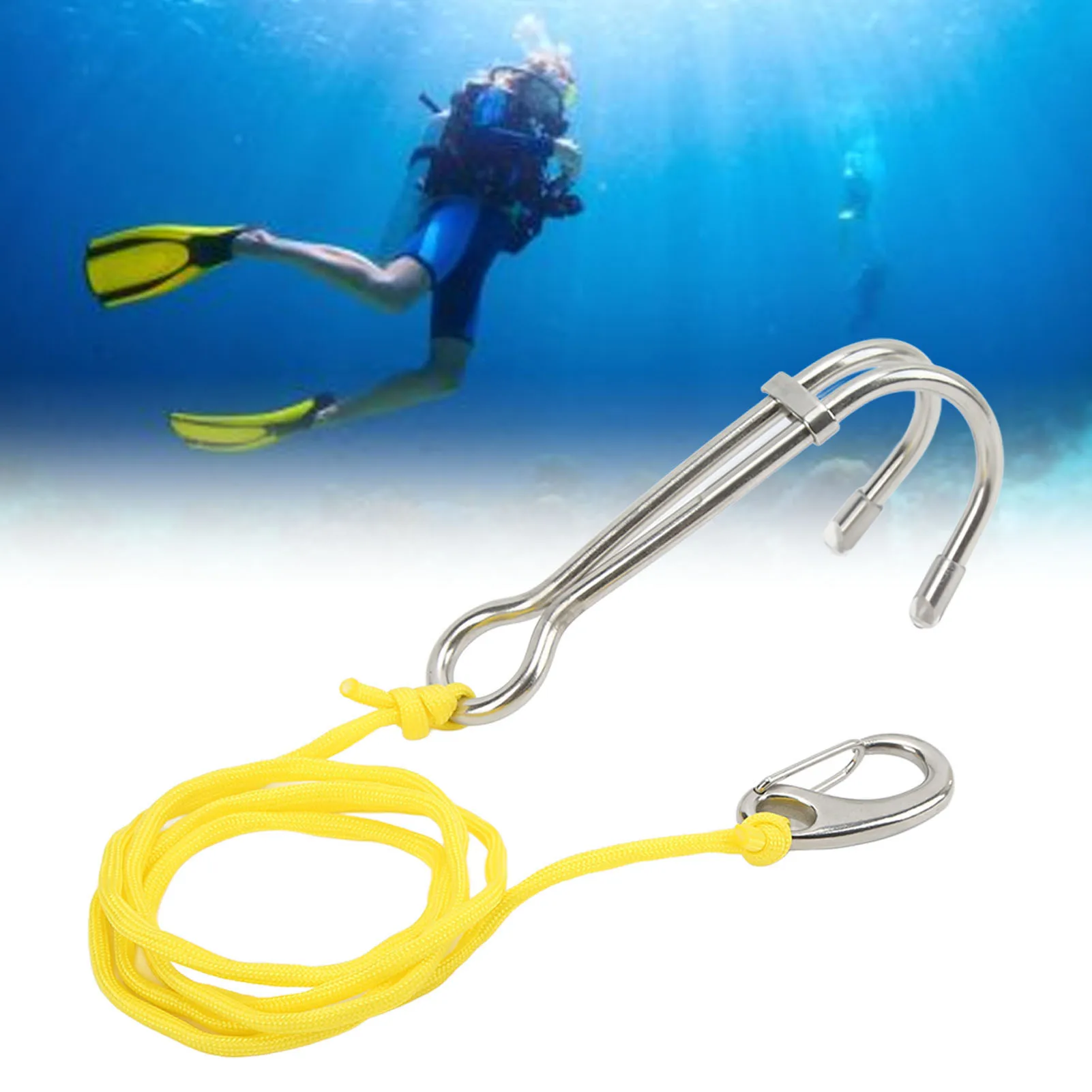 

Дрифт-крюк для дайвинга, двойной, из нержавеющей стали, с леской, для пещерного дайвинга