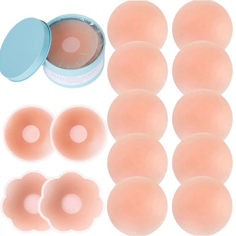 1Box Silicone Nipple Cover Invisible Bra Pasties Pad Adhesive Reusable Breast Stickers 2022 Summer Woman Lingerie