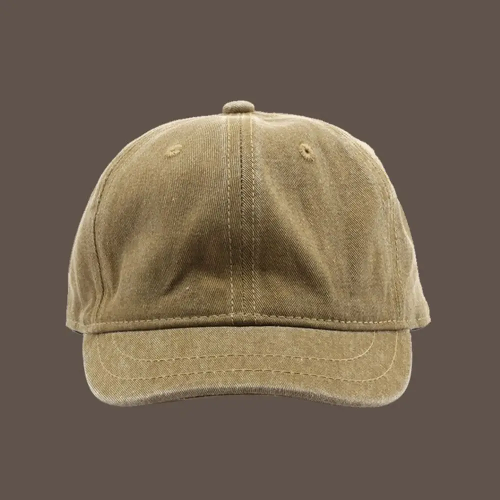 Visor Cap, einfarbig, kurzer Schirm, Baseballkappe, verstellbar, aus gewaschener Baumwolle, im Trucker-Stil, „Dad Hat“, Sonnenschutz, Hip-Hop-Kappe, Mütze für Mädchen. – Detail 5