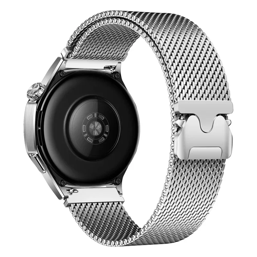 

Watch Band For Garmin Venu 3 / Forerunner 265 / 255 Music , 22mm Parachute Clasp Milanese Pure Titanium Strap - Silver