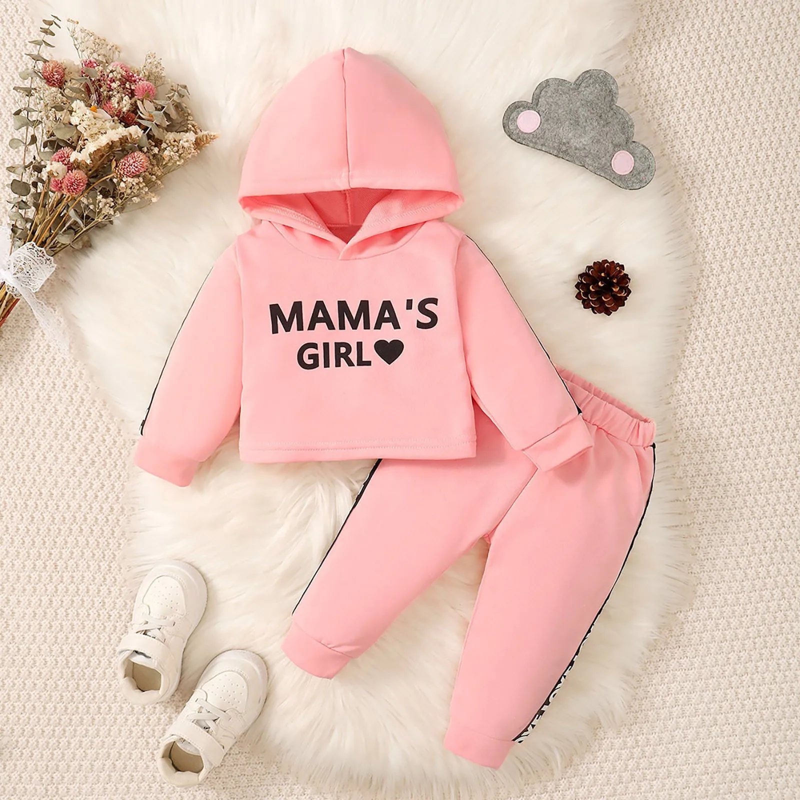 Sets For Children Toddler Girls Long Sleeve Letter Print Hoodie Tops And Pants 2pcs Outfits Clothes Set For Children'S Clothing