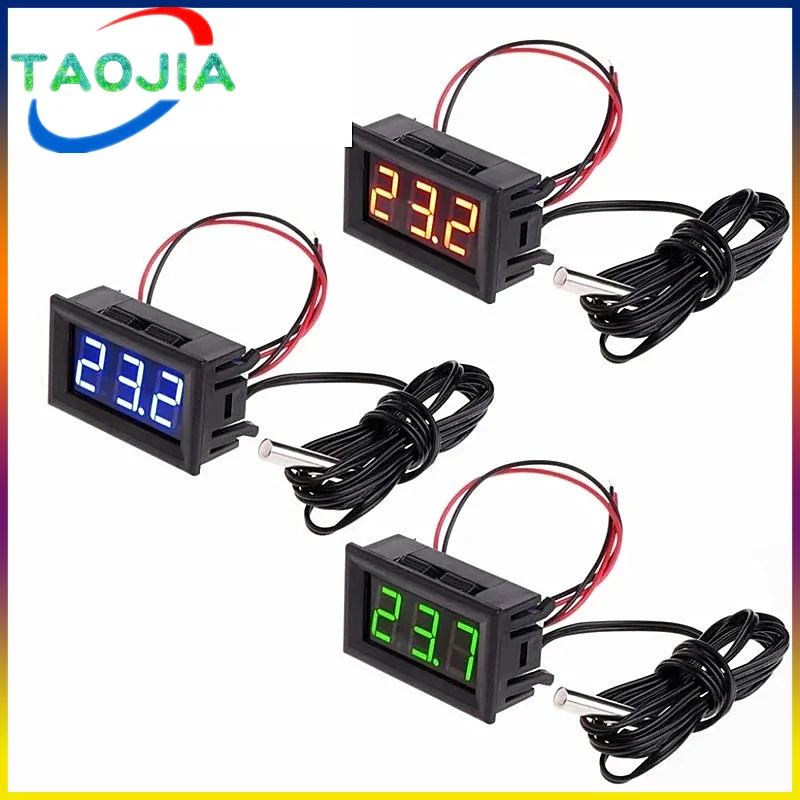 DC 12V Mini Digital LED Thermometer for Car Temperature Monitor Panel Meter Measuring Range -50-110C with Temperature Probe