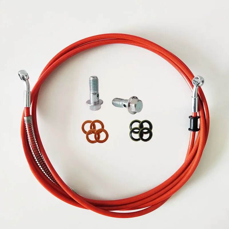 28 ° -28 °   Motocyklowy hydrauliczny hamulec sprzęgło przewód olejowy rura w oplocie ze stali nierdzewnej linia M8x1,25mm lub M10X1,2mm Banjo — zdjęcie 2