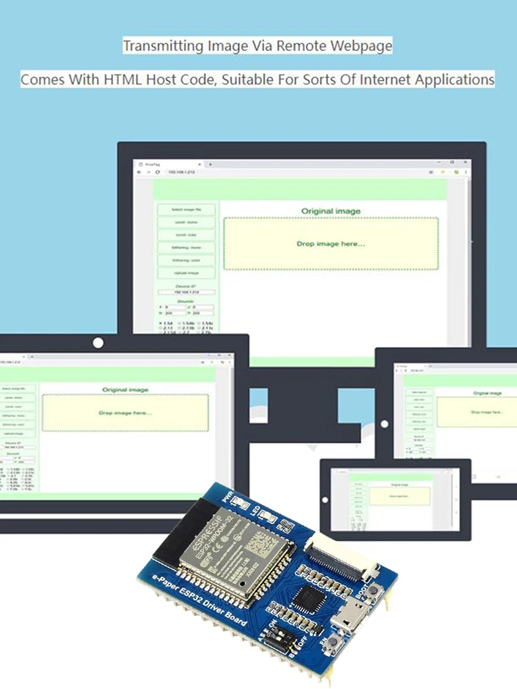 Wireless Powered Epaper Module ESP32 E-ink Display Screen Module WiFi Bluetooth-compatible E-Paper Raw Panel SPI for Arduino