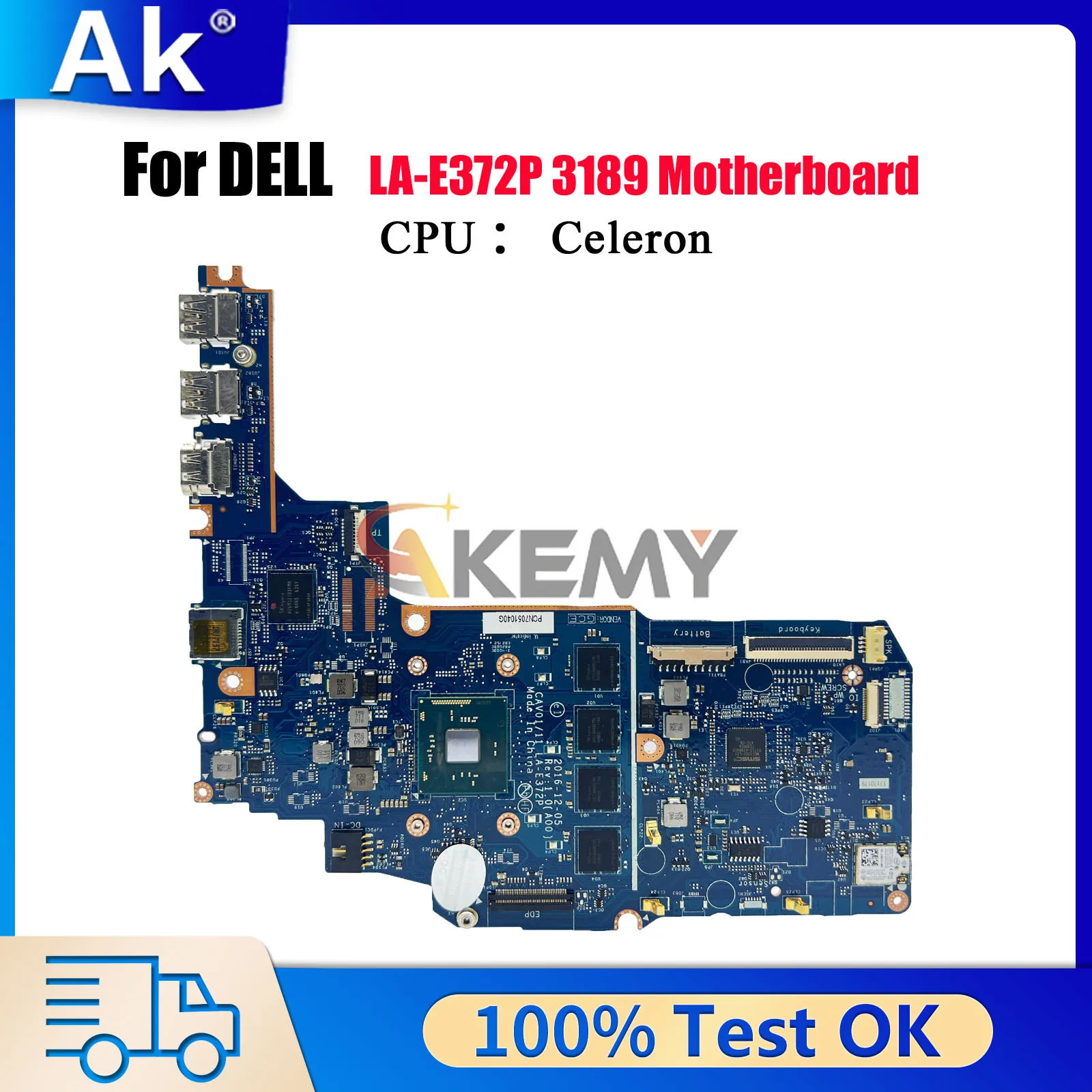 

LA-E372P Mainboard For DELL Chromebook 11 3180 3189 with CPU N3160 N3060 CN-083RWV 01TX65 100% Fully Tested