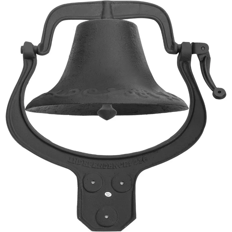

Vintage Large Cast-Iron Farmhouse Dinner Bell School Church Dinner Liberty Bell Farm Bell, Black