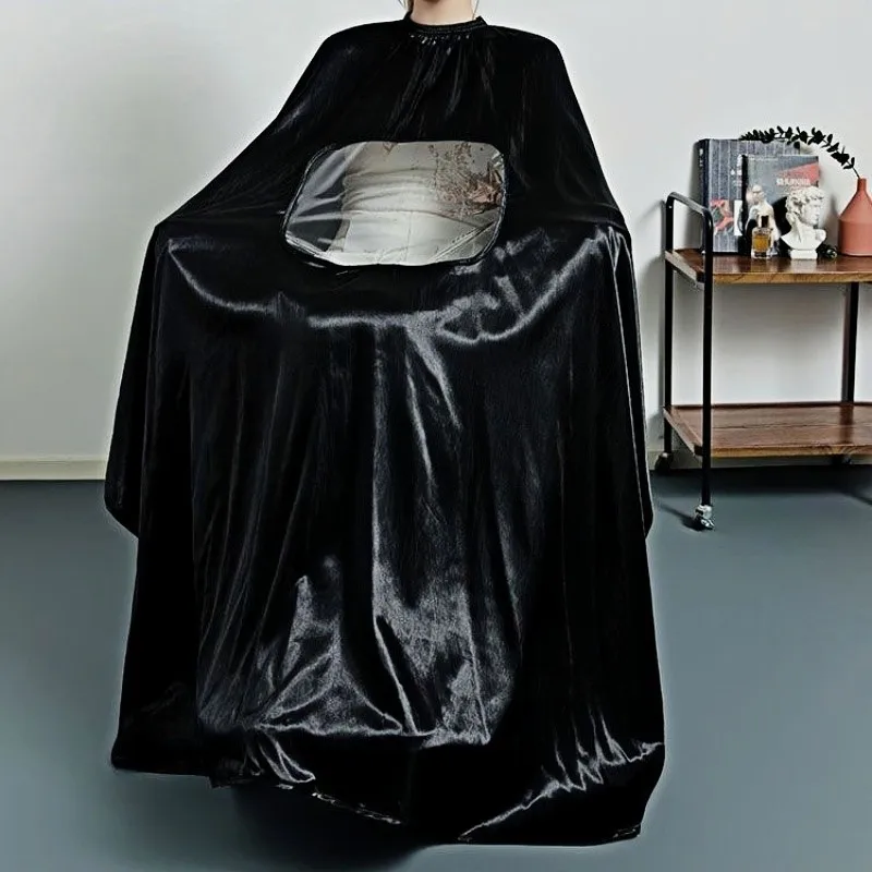 

Breathable Anti Static Professional Barber Cape Apron Barbershop Wai Cloth Styling Accessories Hair Salon Supplies Guest Robe L