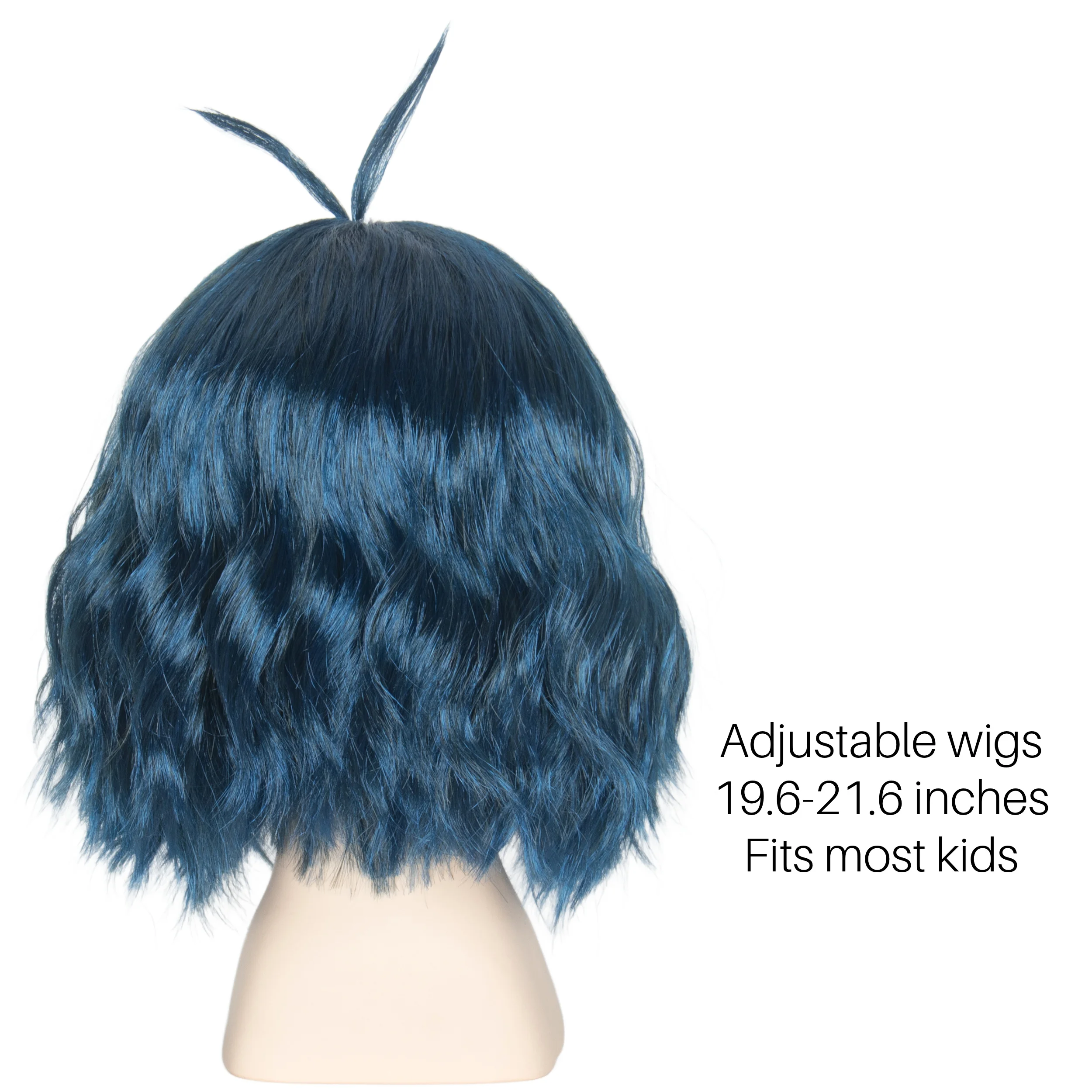 Miss U Hair  Center Part Kids Child Wig Short Wavy Deep Blue Wig with Hairpins  Fun Emotion Anime Cosplay Wig