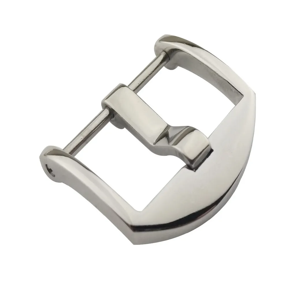 18 مللي متر 20 مللي متر 22 مللي متر 24 مللي متر 26 مللي متر الفضة مصقول الفولاذ المقاوم للصدأ المسمار في مشبك ساعة الرجال النساء حزام (استيك) ساعة حزام العالمي مشبك معدني