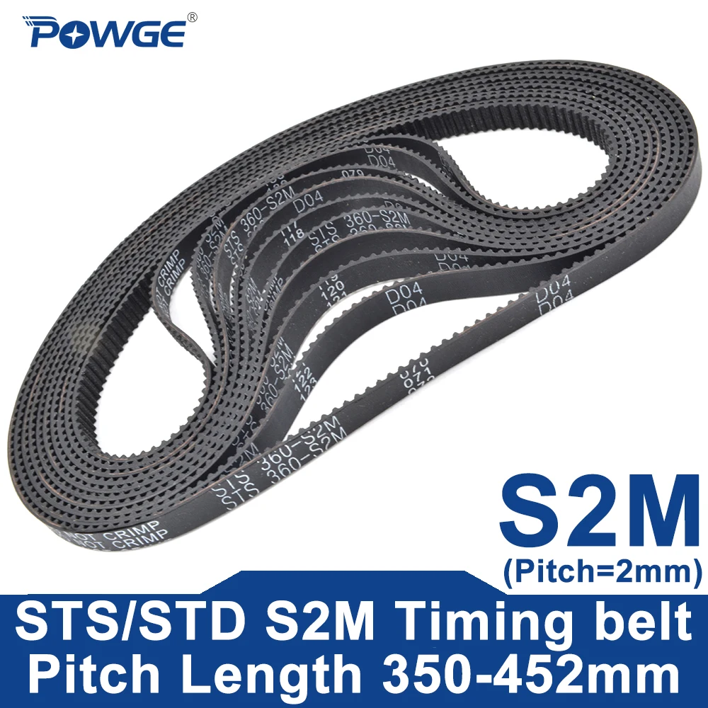 

POWGE STS S2M Timing belt Lp=350-454mm 352 354 356 360 364 366 368 370 374 376 380 384 386 390 392 394 396 400 404 406 410 412