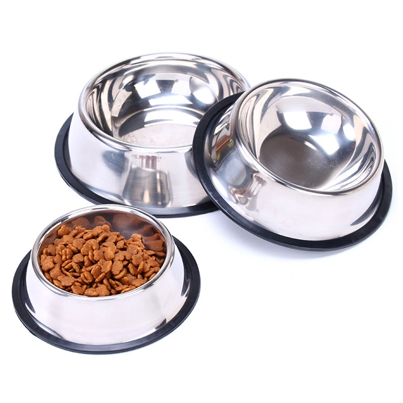 

Stainless Steel Pet Dog Bowl Easy Clean Dog Food Bowls Dog Feeder Feeding Food Water For Small Pet Dogs Dish Bowl Pets Supplies