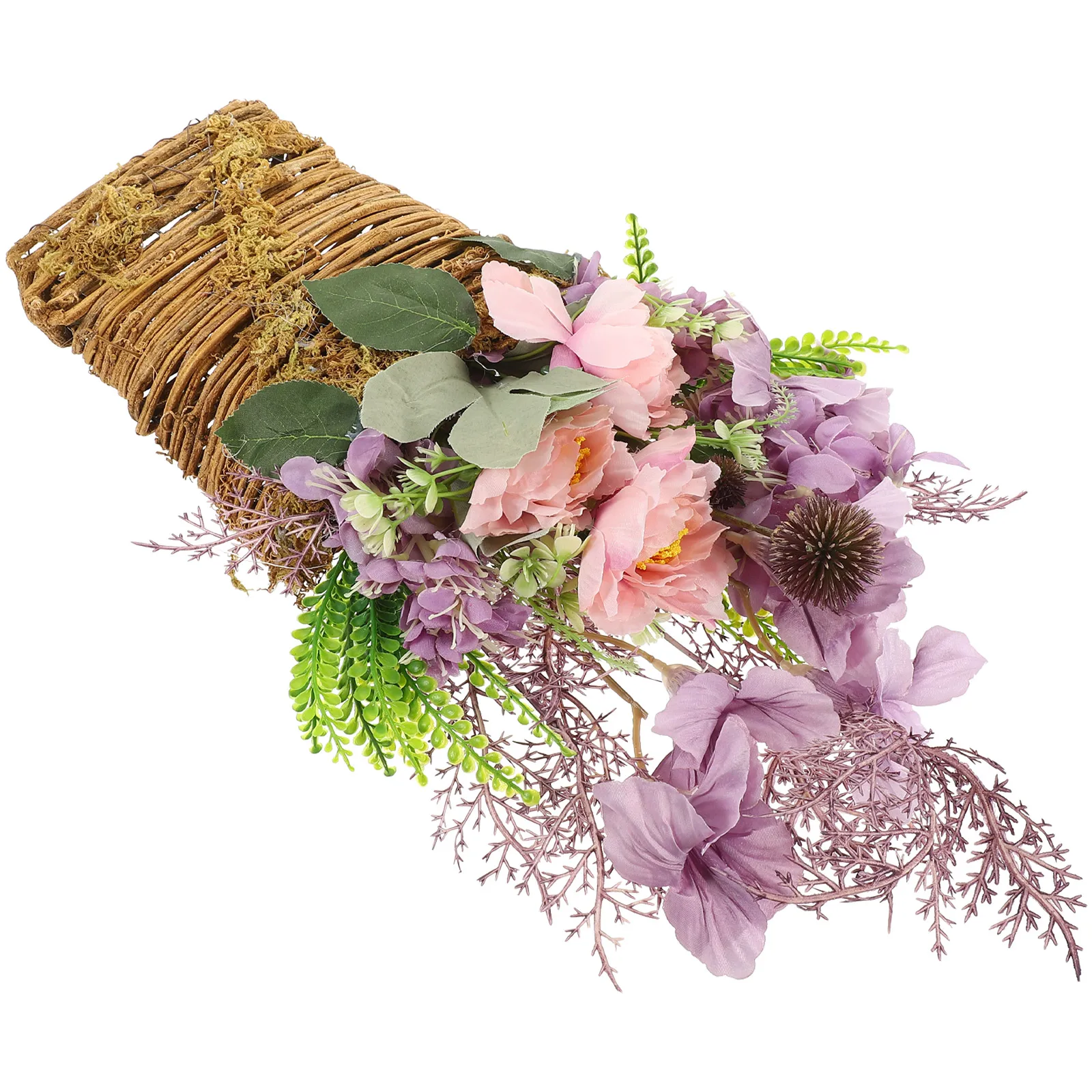 

Rattan Flower Basket Artificial Plants Decor Indoor Hanging Flowers Plastic Home Living Room Office Kitchen Bedroom Study