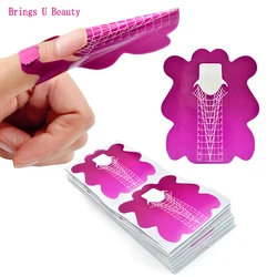 100/300/500Pcs Platz/Raute/Stiletto Form Selbst Kleber Nail Form Aufkleber für Gel Acryl nagel Tipps Verlängerung Acryl Kurve