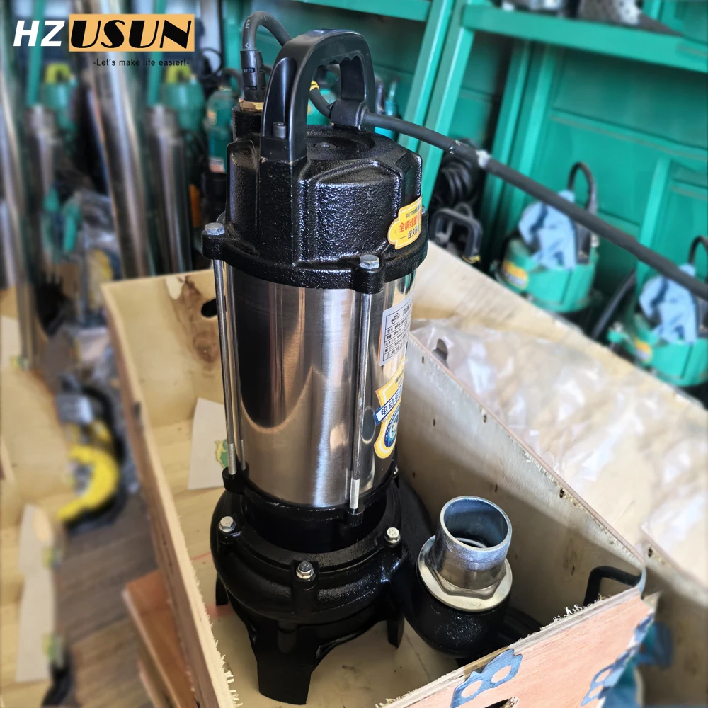 HZUSUN Solar Submersible Sludge Water Pump Small DC 48V 1HP Solar Powered Vertical Centrifugal Slurry Transfer Sump Pump Price
