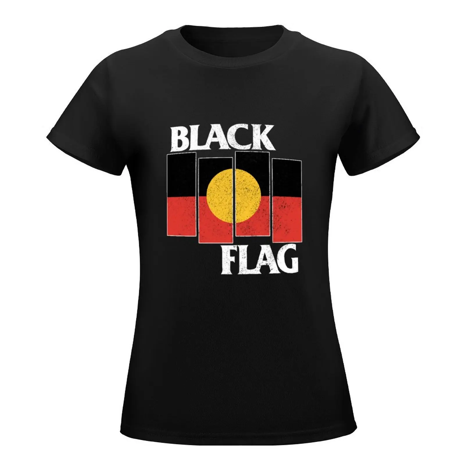 Indigenous Black Flag [Black Worn Look] T-Shirt graphics vintage clothes workout shirts for Women