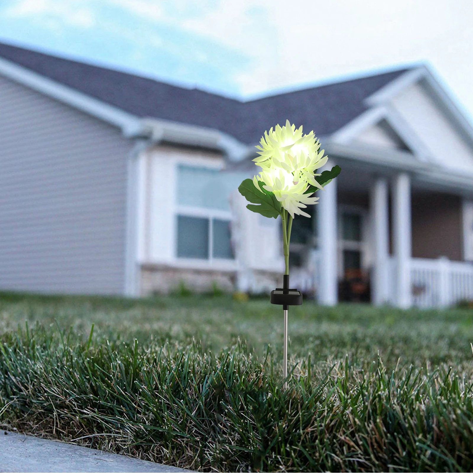 

Solar Light Garden Led Chrysanthemum Light Waterproof Outdoor Decorative Flower Pathway Lighting Automatic Charging