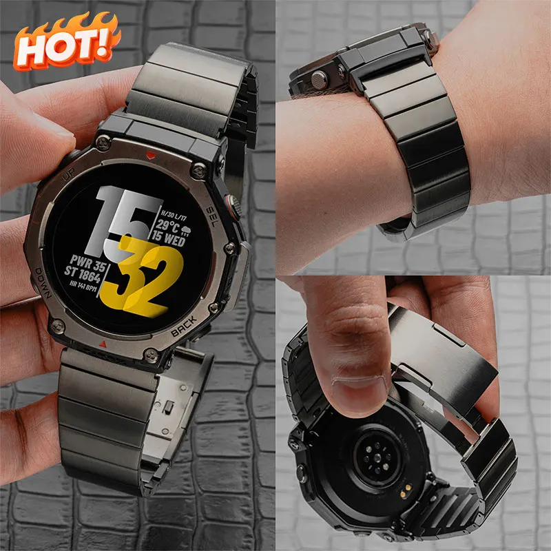 

Металлический ремешок для Huami Amazfit T-rex 3/2/1, регулируемый ремешок для умных часов из нержавеющей стали для Amazfit T-rex Ultra/Pro Correa