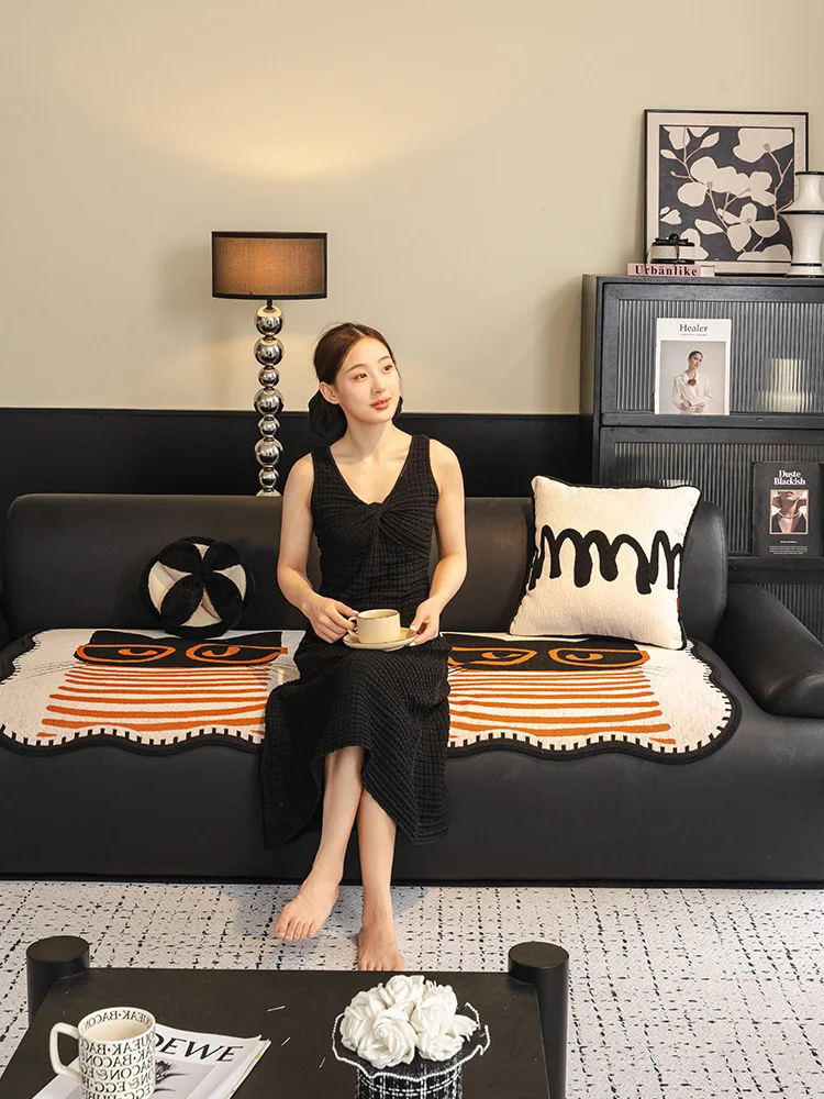 Universal Four Seasons Anti-Slip Single Person Leather Sofa Cushion Cover High Sensation Detachable One-Piece Sofa Pad