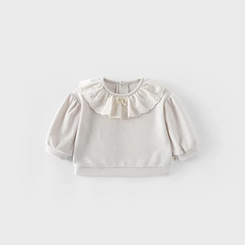 

MILANCEL New Autumn Kids Hoodie 9M-5T Sweet Bow Girls Sweatshirt Sweatpants Korean Version Loose Thin Children Outwear