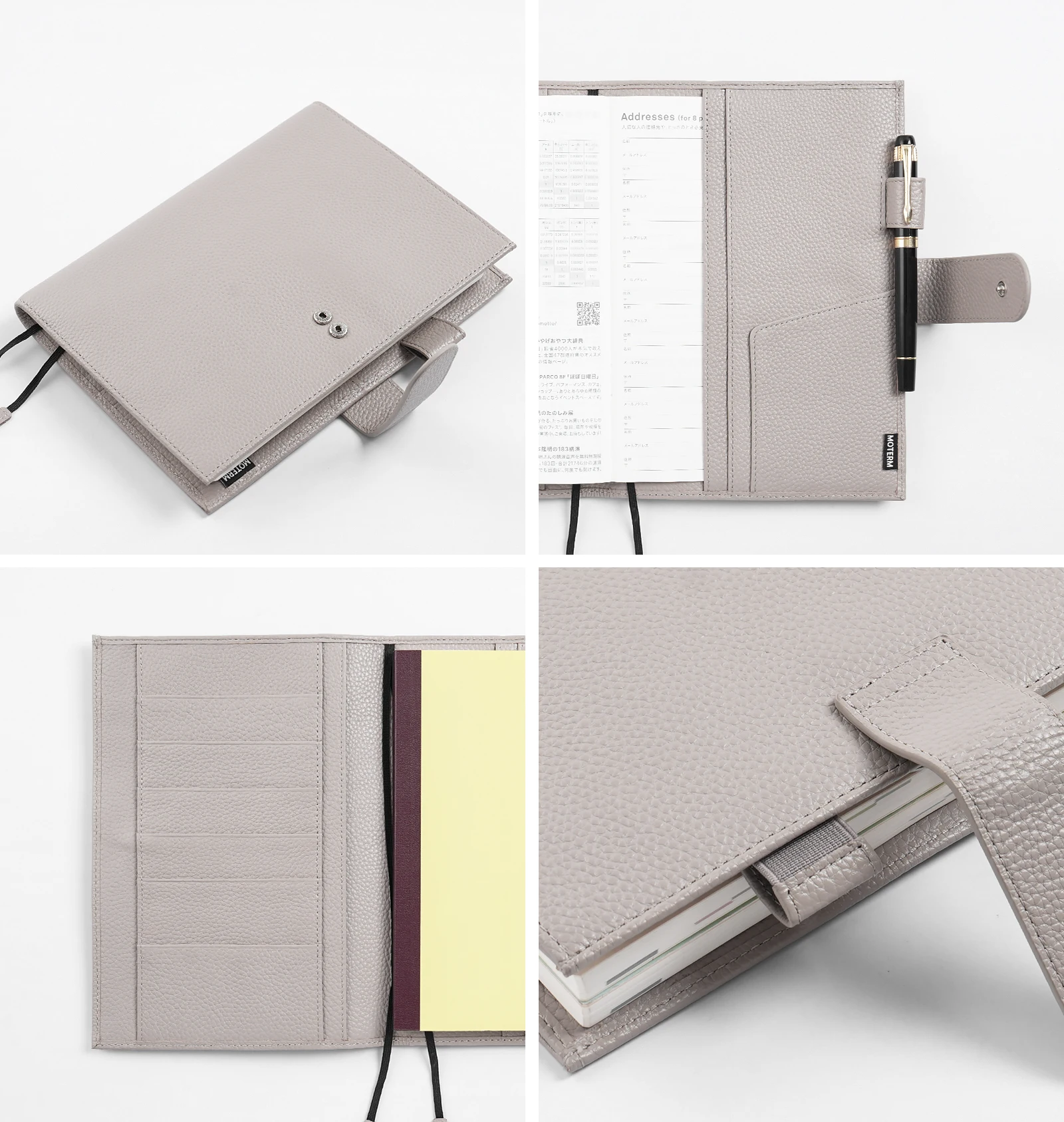Moterm Original Series A5 Plus Cover for Hobonichi Cousin A5 Notebook Genuine Pebbled Grain Leather Planner Organizer Agenda
