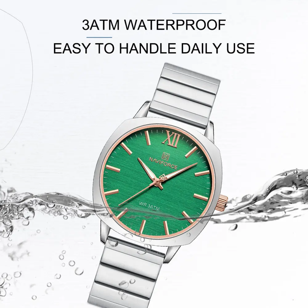 NAVIFORCE Luxury Watch for Woman Ladies Elegant Quartz Watch Waterproof Luminous Top Brand Stainless Steel Women\'s Watches Clock