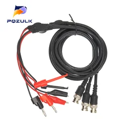 1PCS BNC Male Plug To Dual Hook Clip Alligator Clip Banana Plug Test Lead For For Oscilloscope/Multimeter