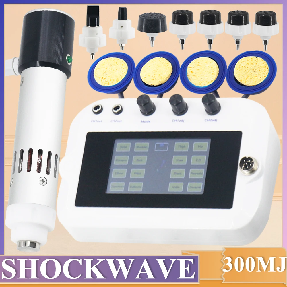 Shockwave Therapy Machine EMS Physiotherapy For ED Treatment Relieves Tendon Injury Pain Body Massage 300MJ Shock Wave Massager