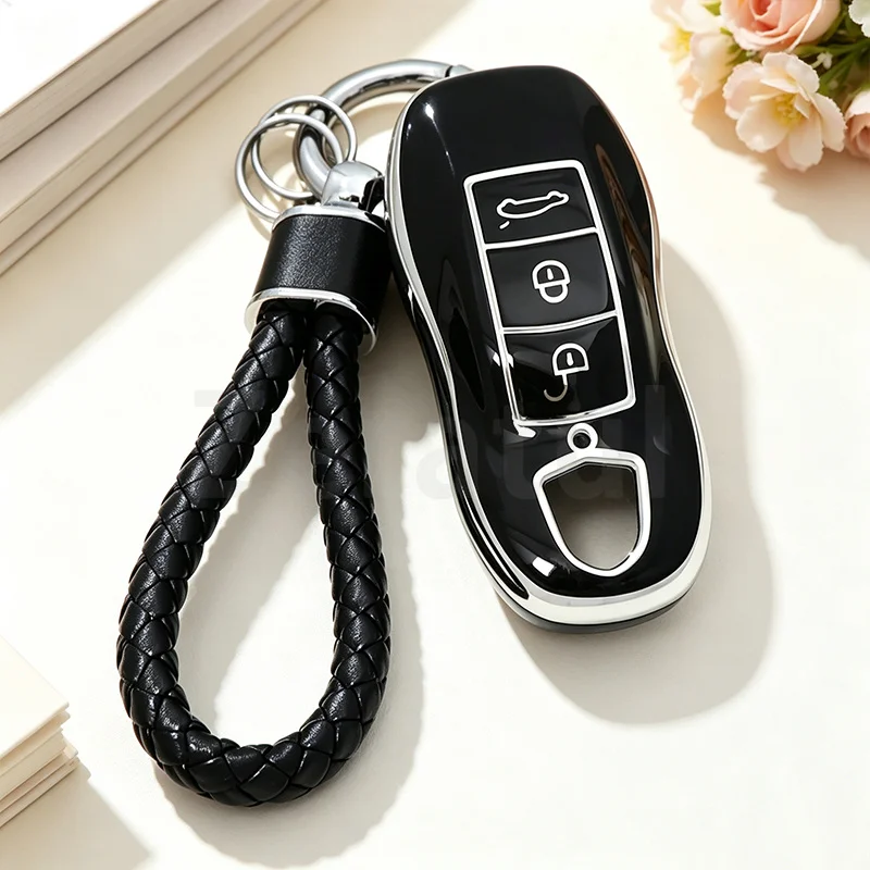 TPU Car Smart Key Case Cover Bag Shell Fob Holder for Porsche Cayenne 911 996 Macan Boxster Panamera 986 987 981 Protector