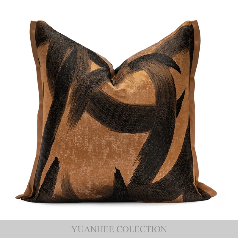 

Новая китайская оранжевая подушка Xipin из полиэстера с принтом для офиса, гостиной, современная простая квадратная подушка для гостиной