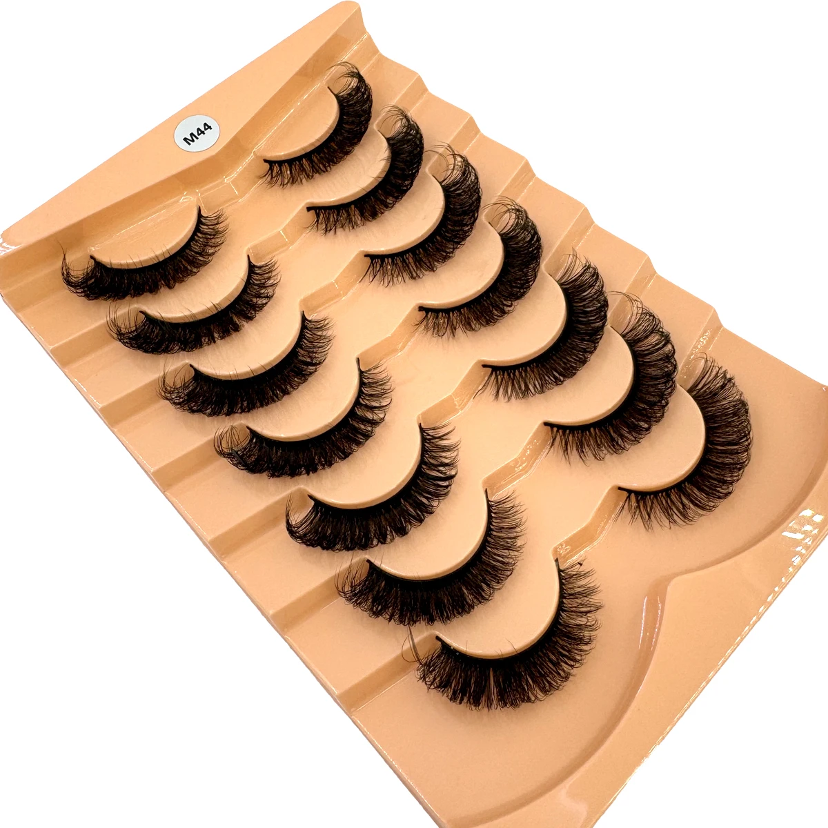 AMSDCN 7 Dubbele Kat Wimper 3D Kunstmatige Nertsen Pluizige Dikke Natuurlijke Veer Effect Wimper Flexibele Band Valse Wimper