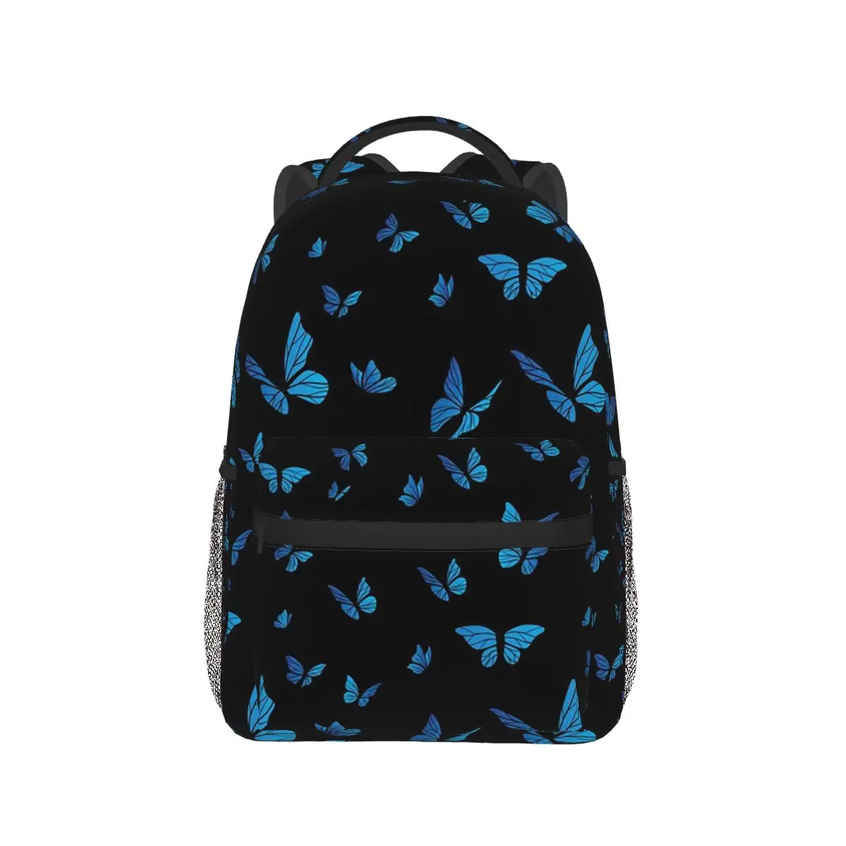 

Blue Butterfly Pattern Backpack Hot Sale Daypack Large Capacity Children BookBag School Bag Shoulder Bags for Men Women