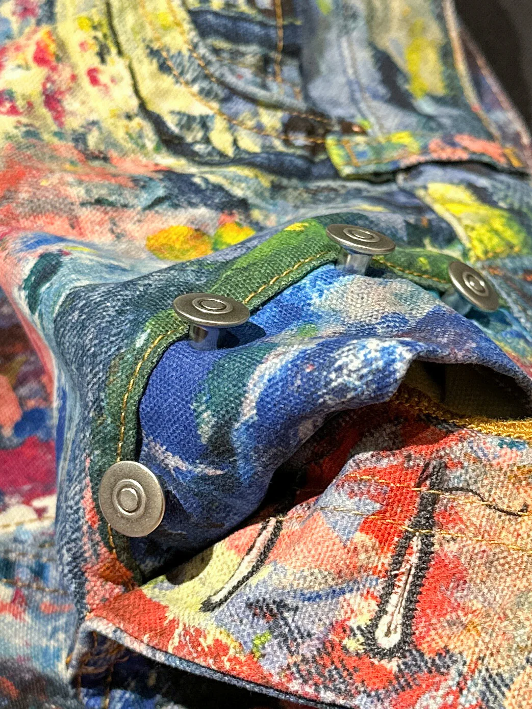 الدنيم بانت النساء الرجال طباعة الجينز واسعة الساق السراويل الطويلة عادية فضفاض عالية الخصر مستقيم بنطلون Y2k الشارع الشهير زر الجيب #5