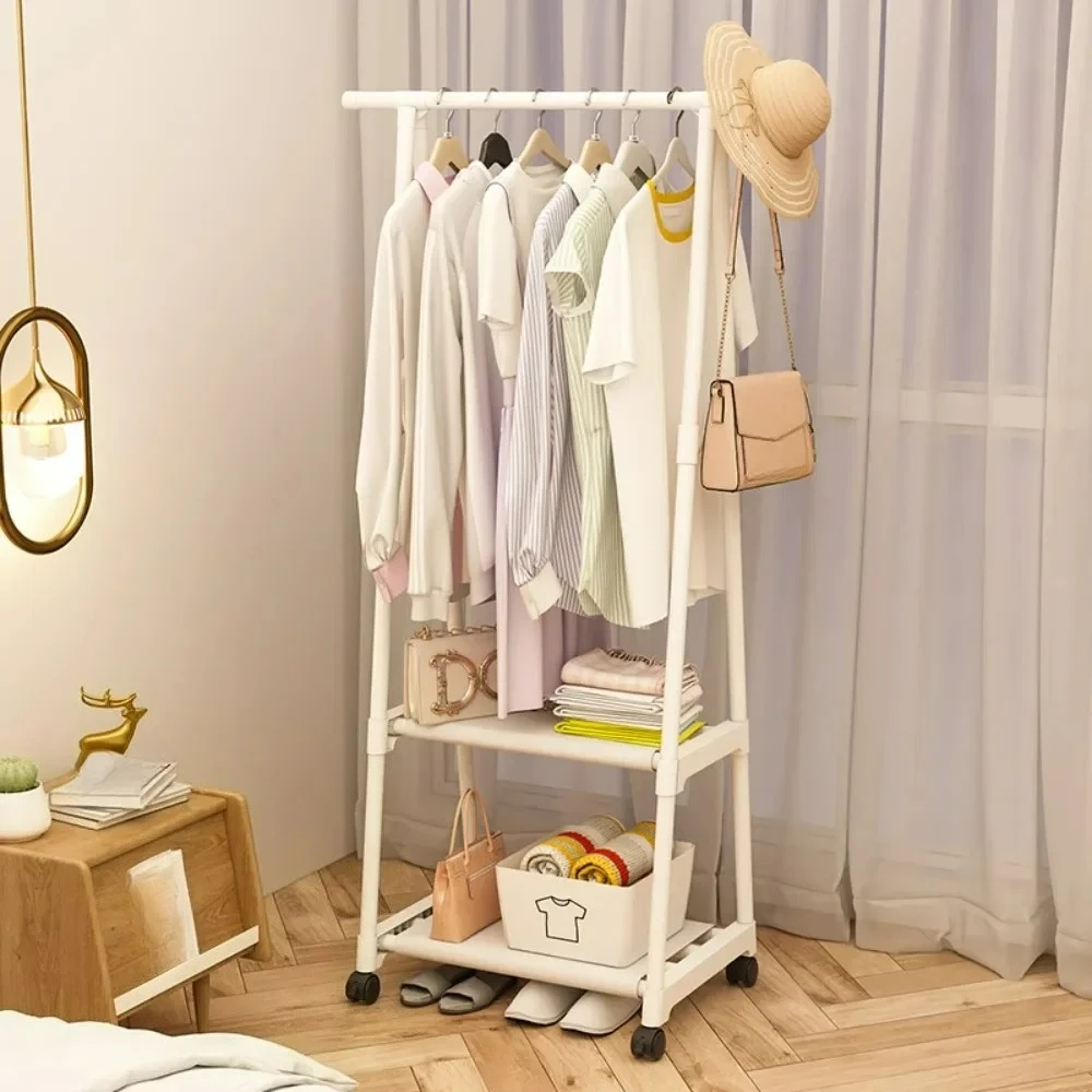 

Customizable Standing Triangle Movable Clothes Racks Bedroom Simple