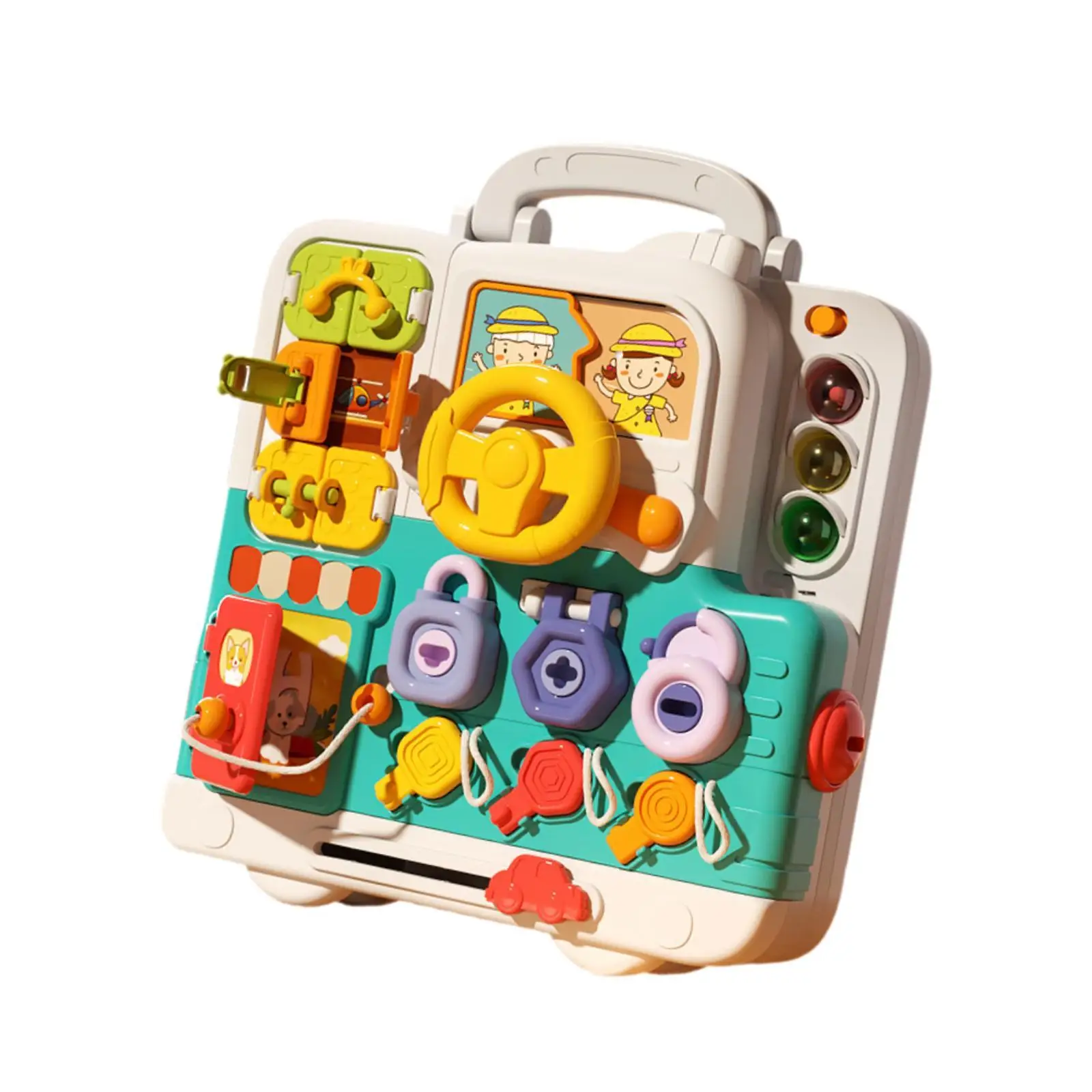 

Развивающая доска-бизиборд для малышей 1-3 лет, игрушка для путешествий