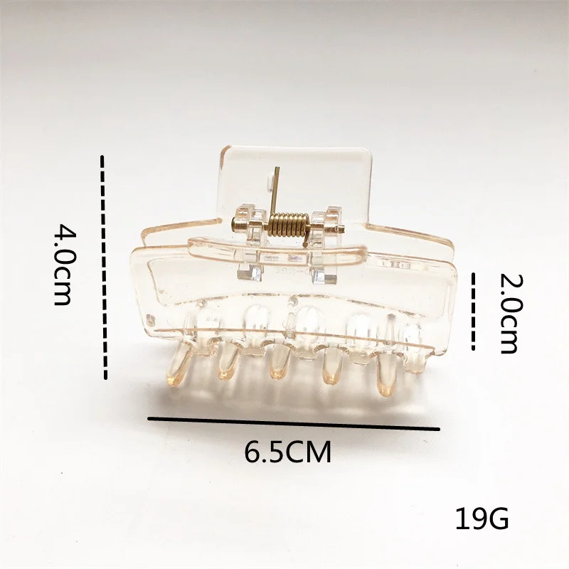 2 szt. Proste spinki do włosów akcesoria geometryczne przezroczyste szampańskie spinki do włosów zęby krab do włosów kucyk spinki do włosów nowość