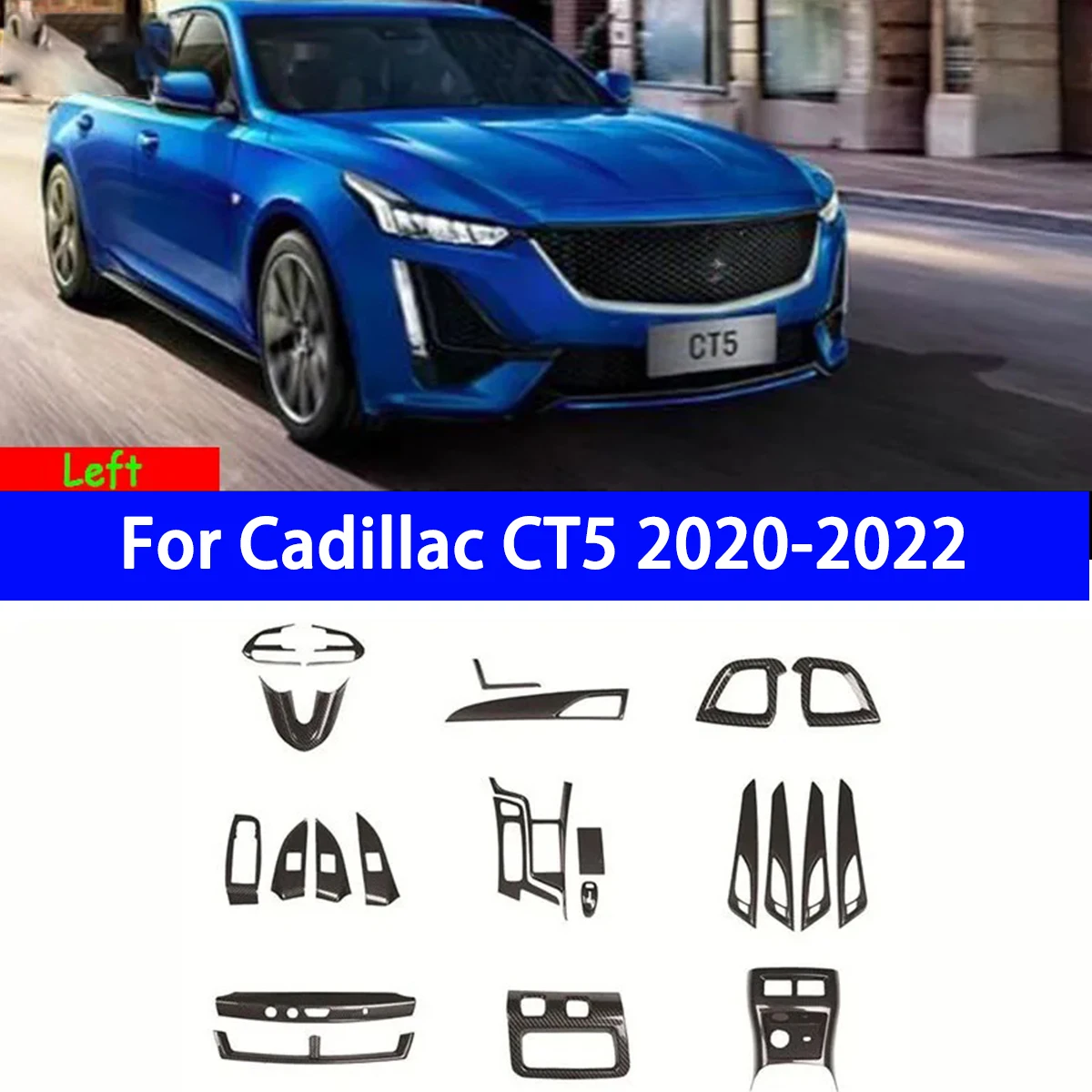 

For Cadillac CT5 20-2022 Accessories Gear Shift Frame Carbon Fiber Style Interior Decoration Accessories Center Console Sticker